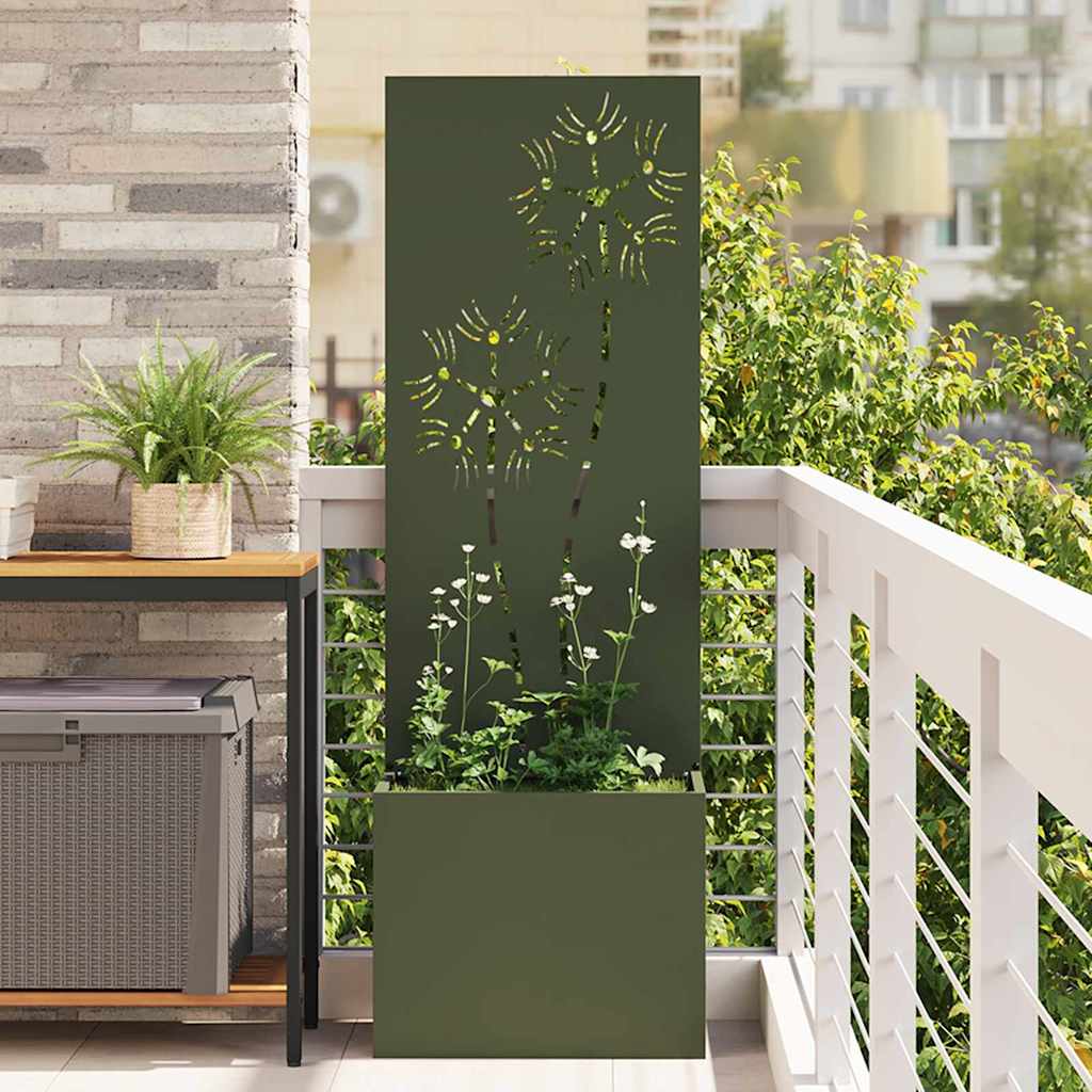 vidaXL Tuinplant met Decoratief Paneel Zwart 32 x 140 cm