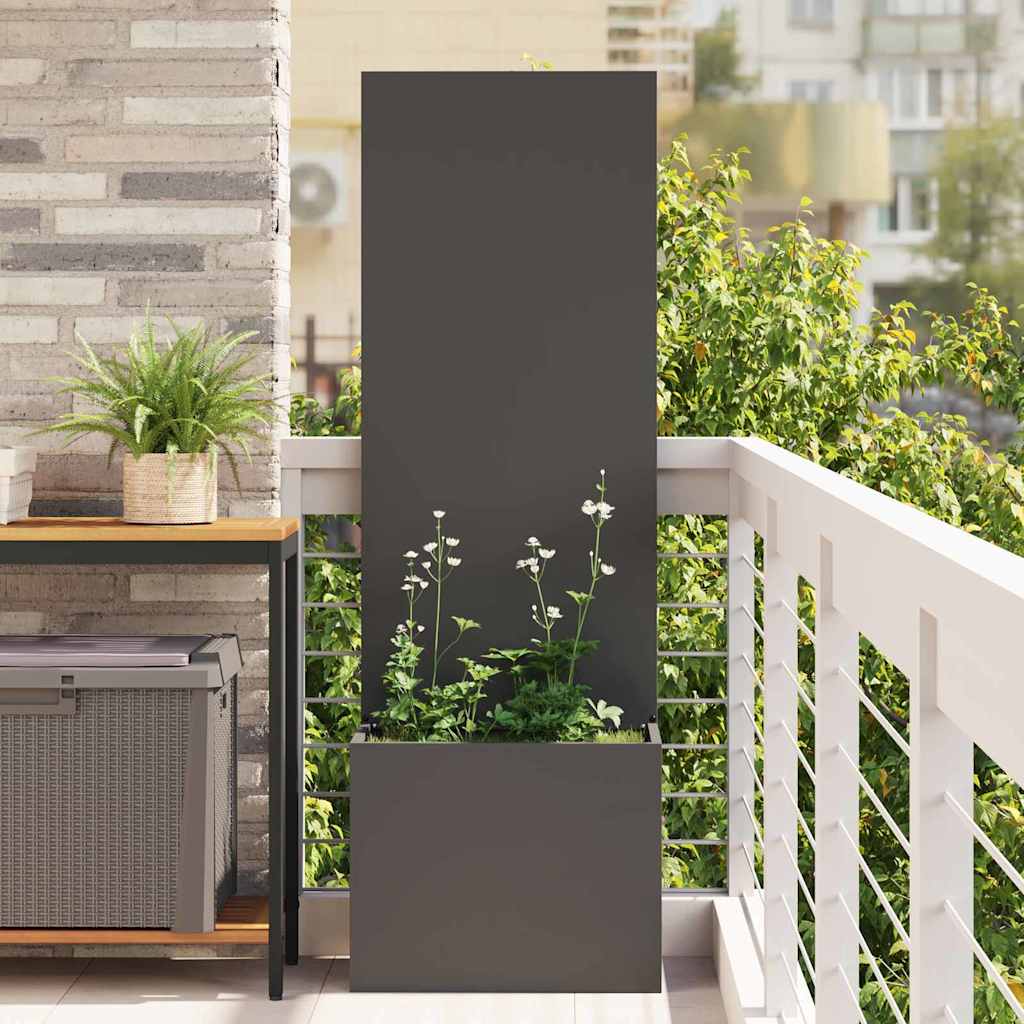 vidaXL Tuinplant met Decoratief Paneel Zwart 32 x 140 cm