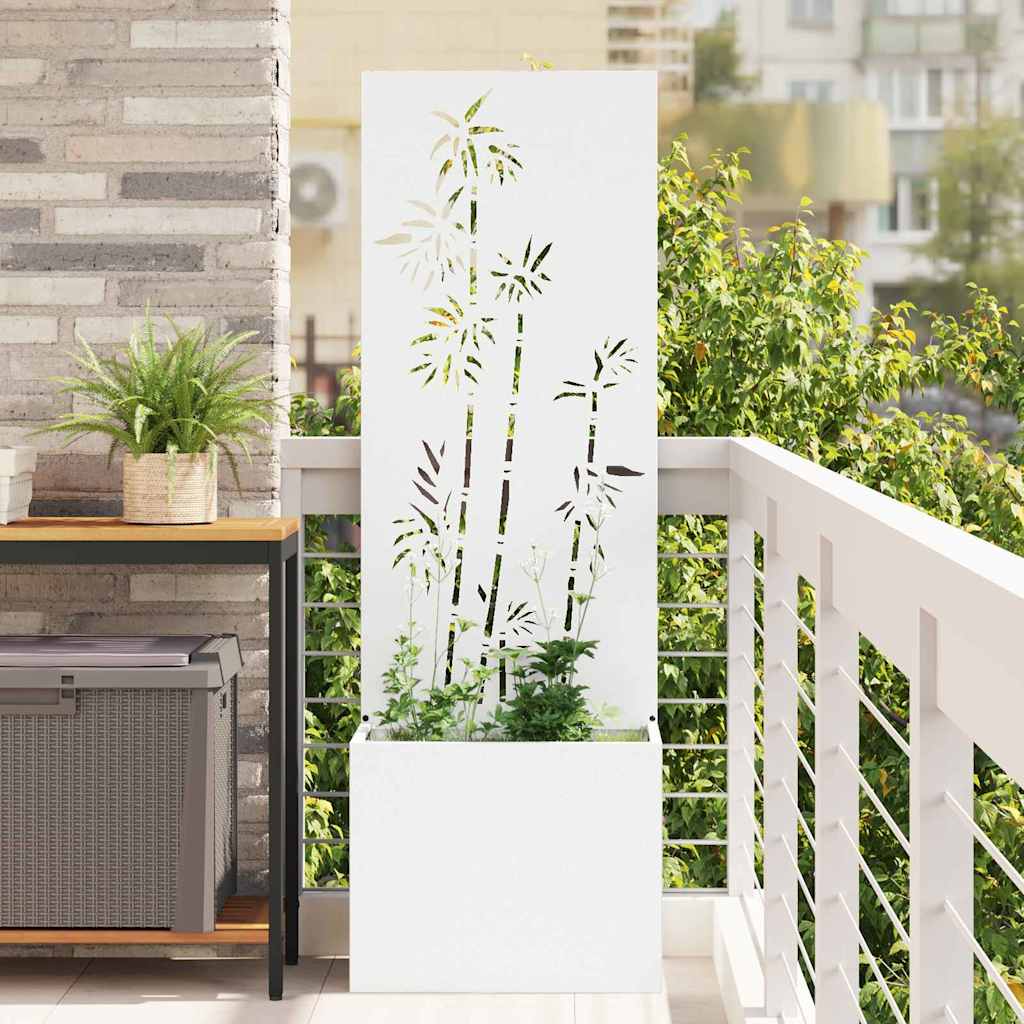 vidaXL Tuinplant met Decoratief Paneel Zwart 32 x 140 cm