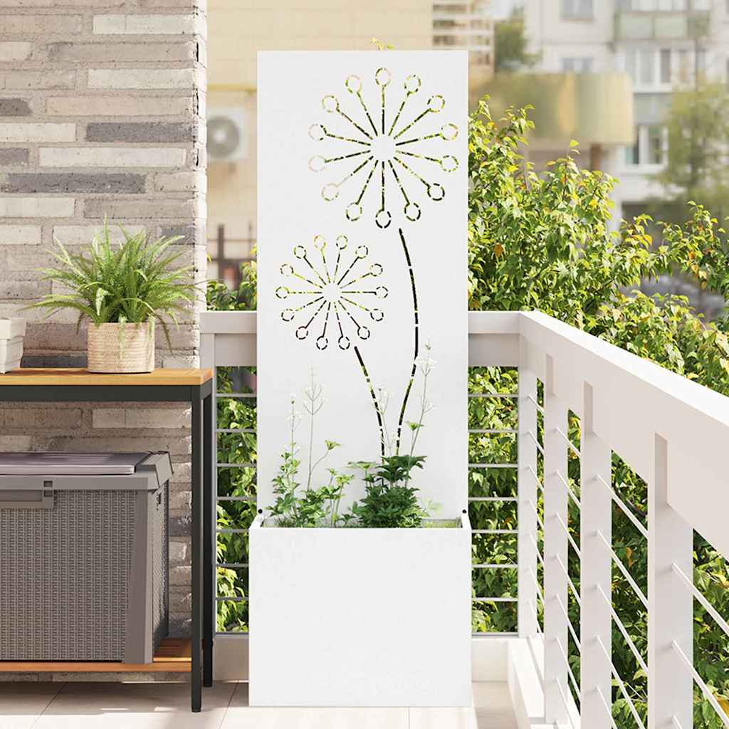 vidaXL Tuinplant met Decoratief Paneel Zwart 32 x 140 cm