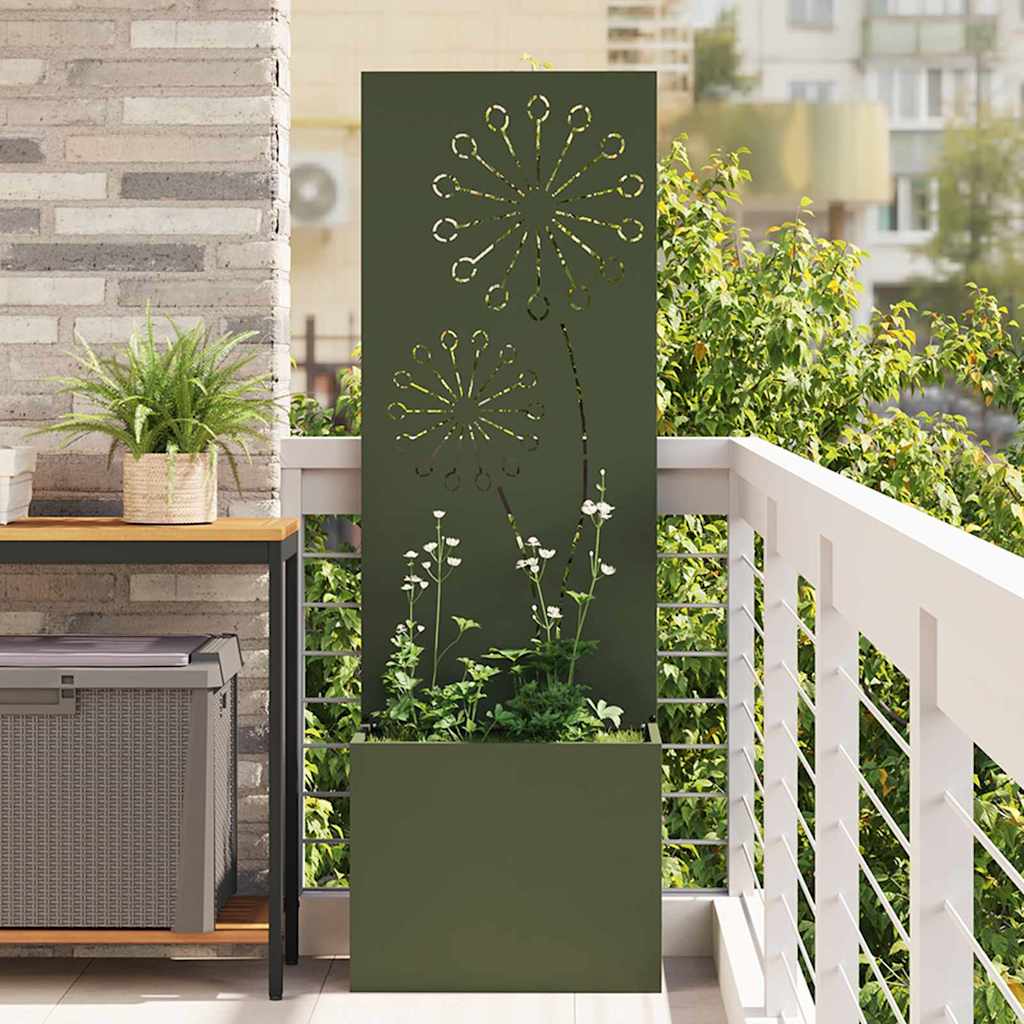 vidaXL Tuinplant met Decoratief Paneel Zwart 32 x 140 cm