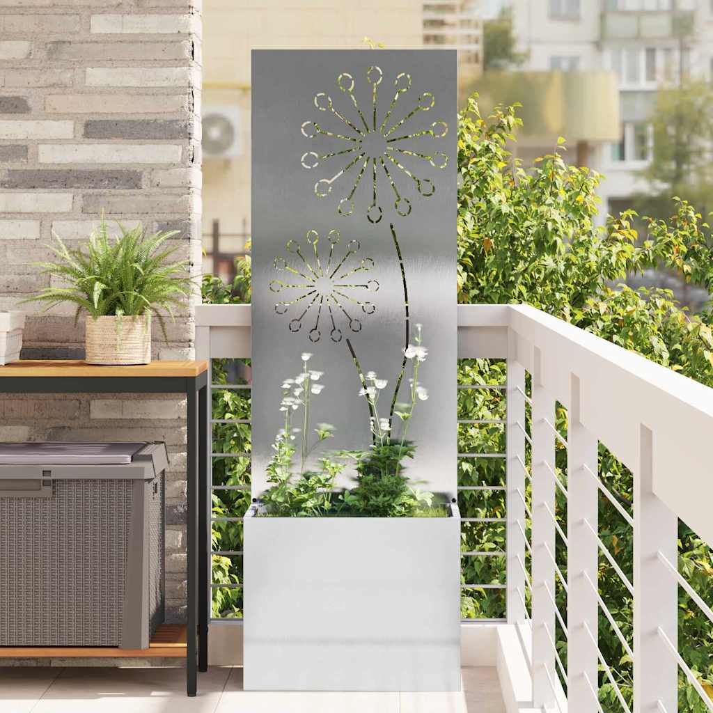 vidaXL Tuinplant met Decoratief Paneel Zwart 32 x 140 cm