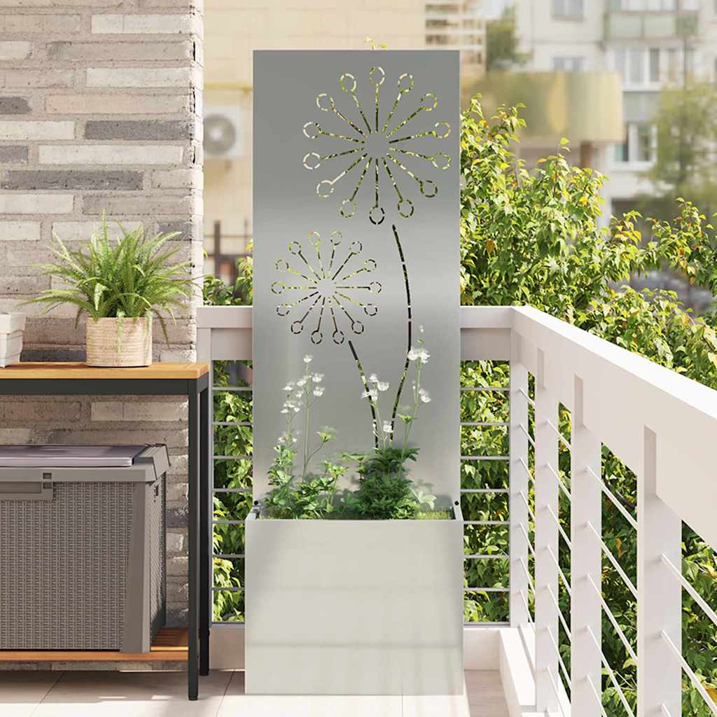 vidaXL Tuinplant met Decoratief Paneel Zwart 32 x 140 cm