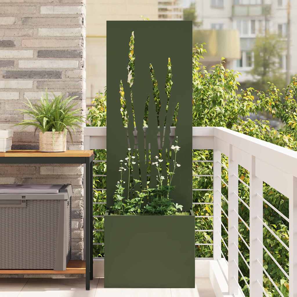 vidaXL Tuinplant met Decoratief Paneel Zwart 32 x 140 cm