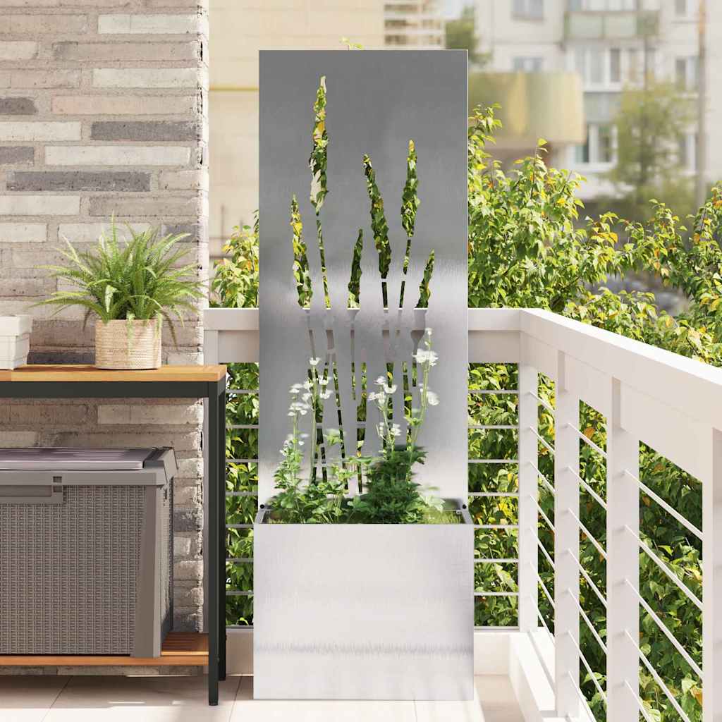 vidaXL Tuinplant met Decoratief Paneel Zwart 32 x 140 cm
