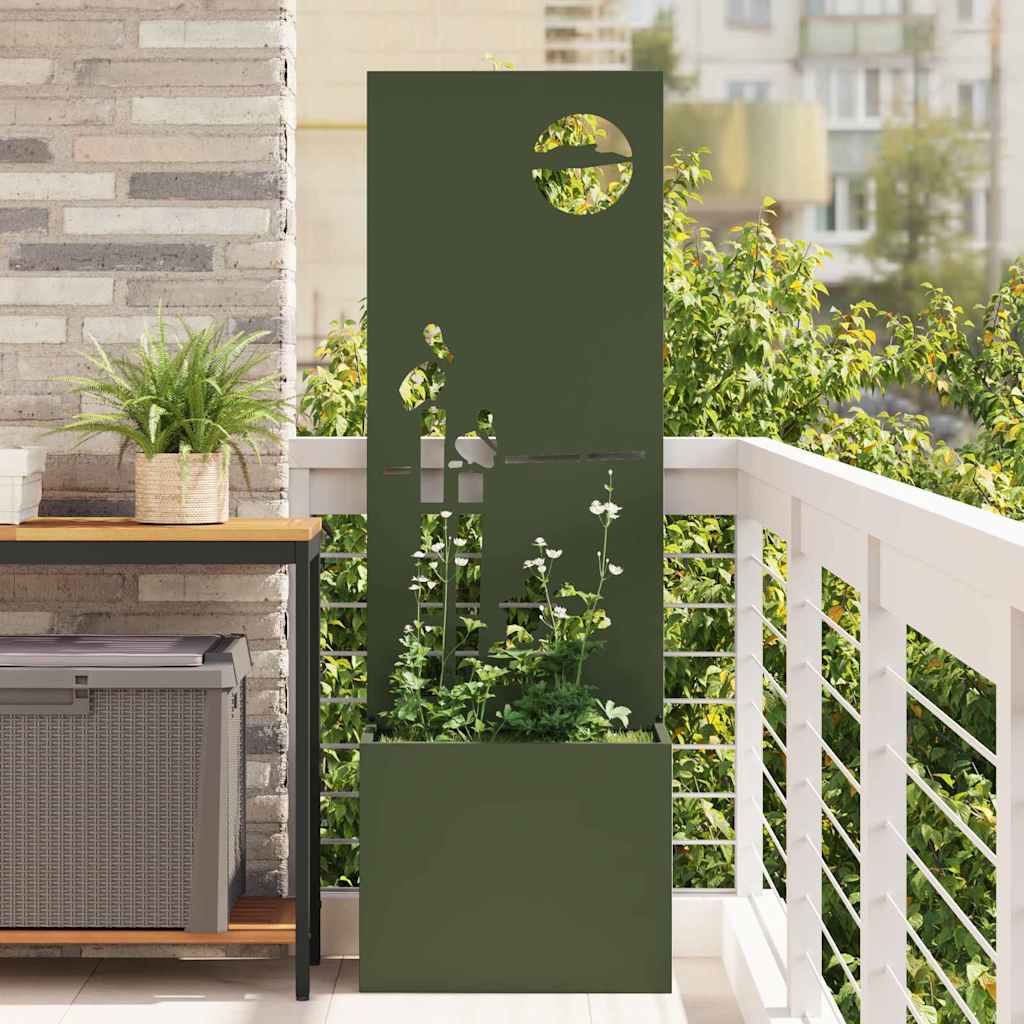 vidaXL Tuinplant met Decoratief Paneel Zwart 32 x 140 cm