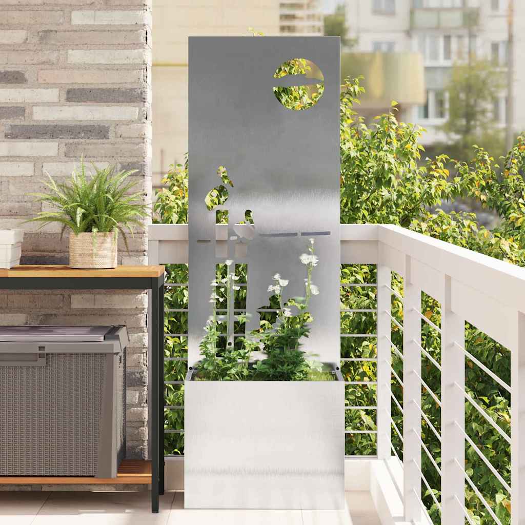 vidaXL Tuinplant met Decoratief Paneel Zwart 32 x 140 cm