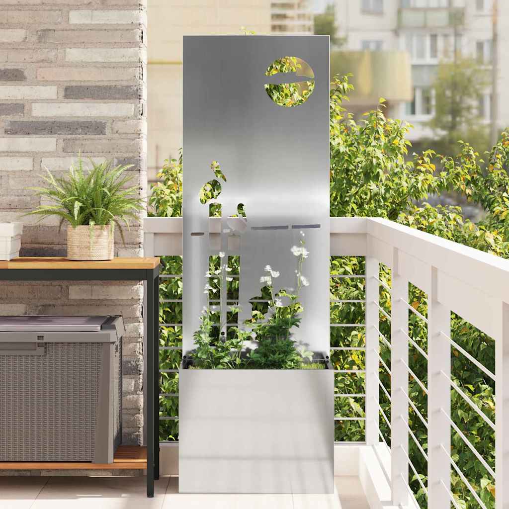 vidaXL Tuinplant met Decoratief Paneel Zwart 32 x 140 cm
