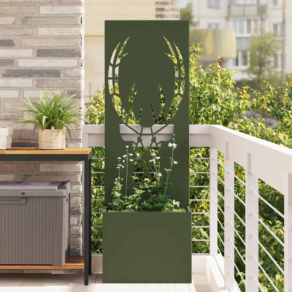 vidaXL Tuinplant met Decoratief Paneel Zwart 32 x 140 cm