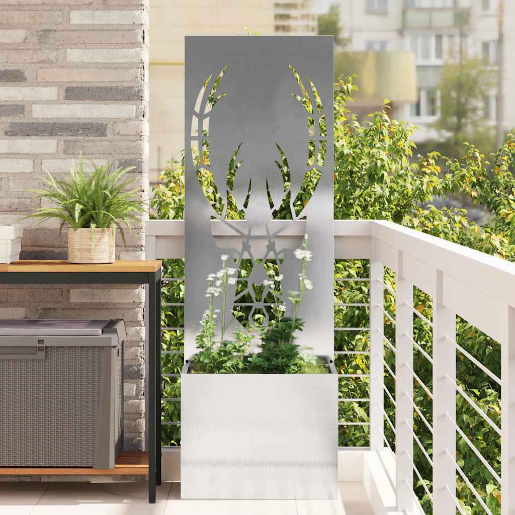 vidaXL Tuinplant met Decoratief Paneel Zwart 32 x 140 cm