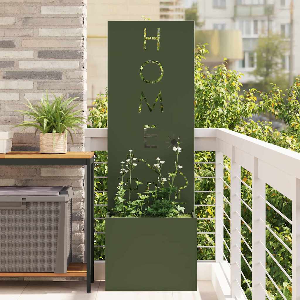 vidaXL Tuinplant met Decoratief Paneel Zwart 32 x 140 cm
