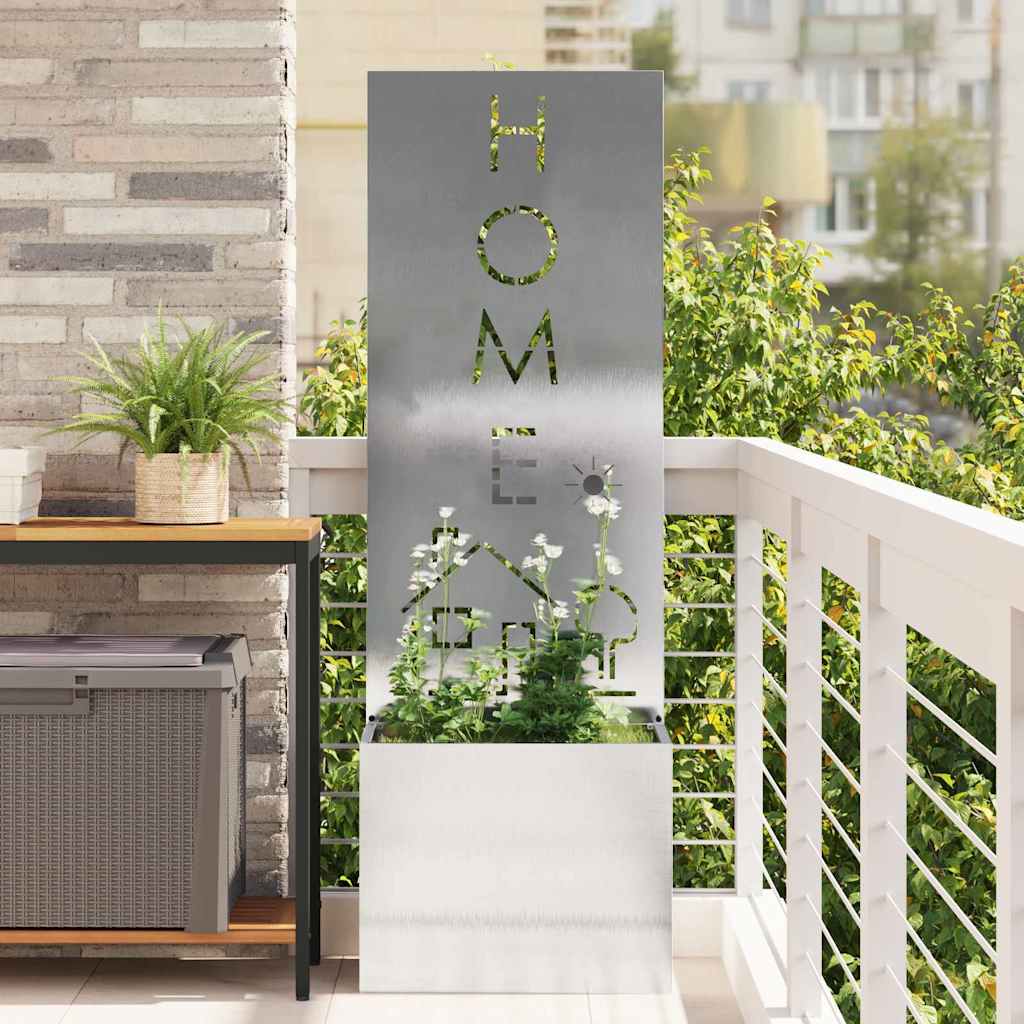 vidaXL Tuinplant met Decoratief Paneel Zwart 32 x 140 cm