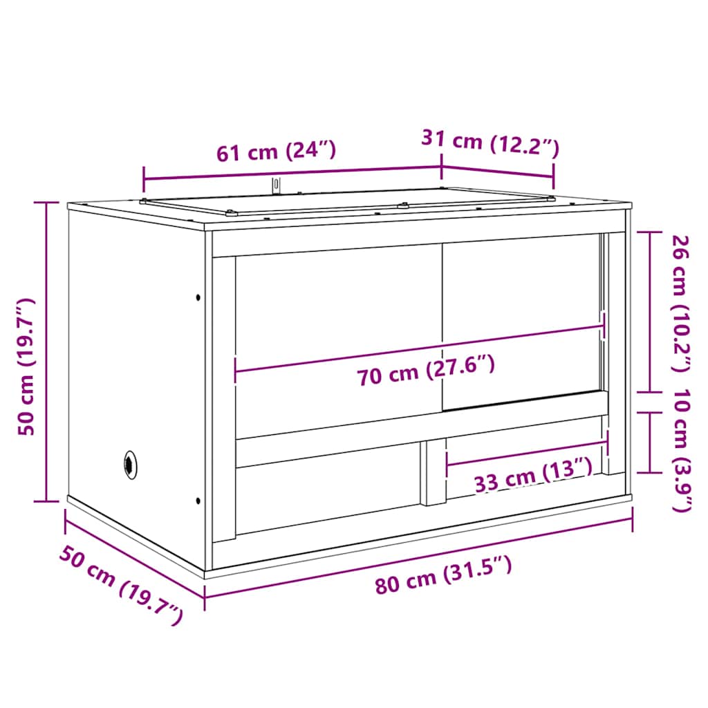 vidaXL Terrarium Bruin 50 x 80 x 50 cm OSB