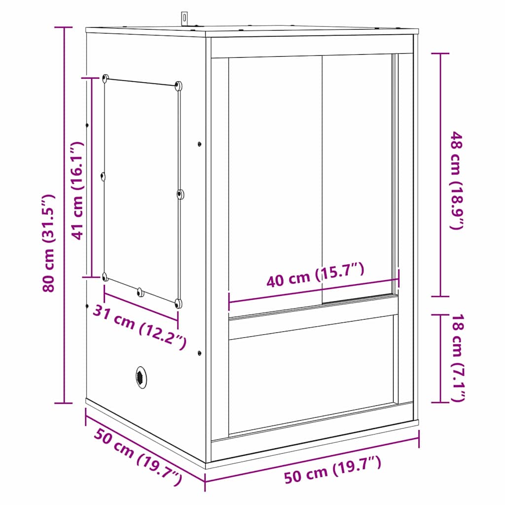 vidaXL Terrarium Bruin 50 x 50 x 80 cm OSB