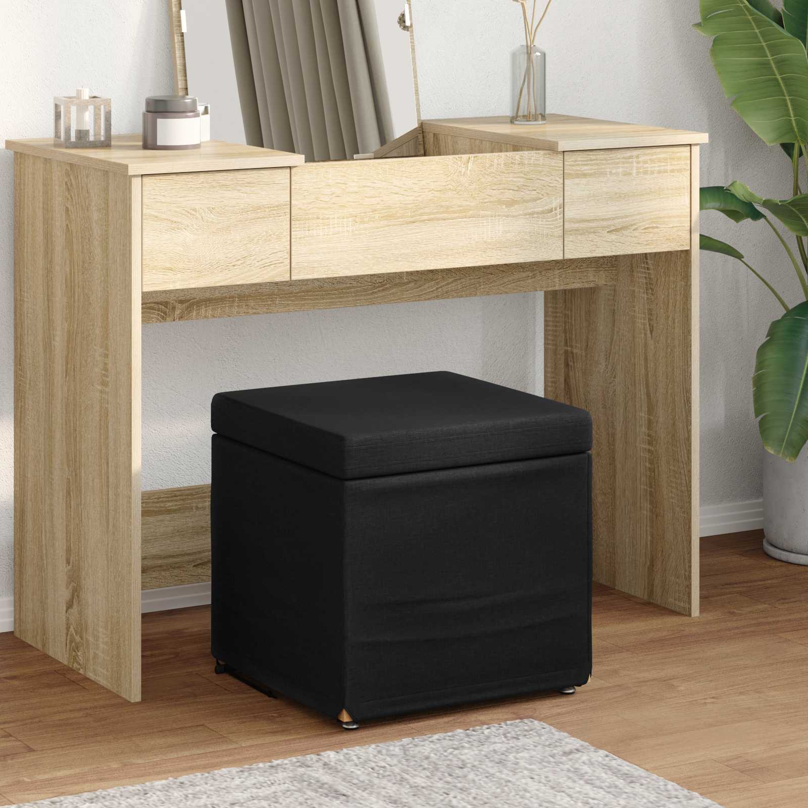 vidaXL Kruk Lichtgrijs 41 x 41 x 40 cm Stof en Geëngineerd Hout