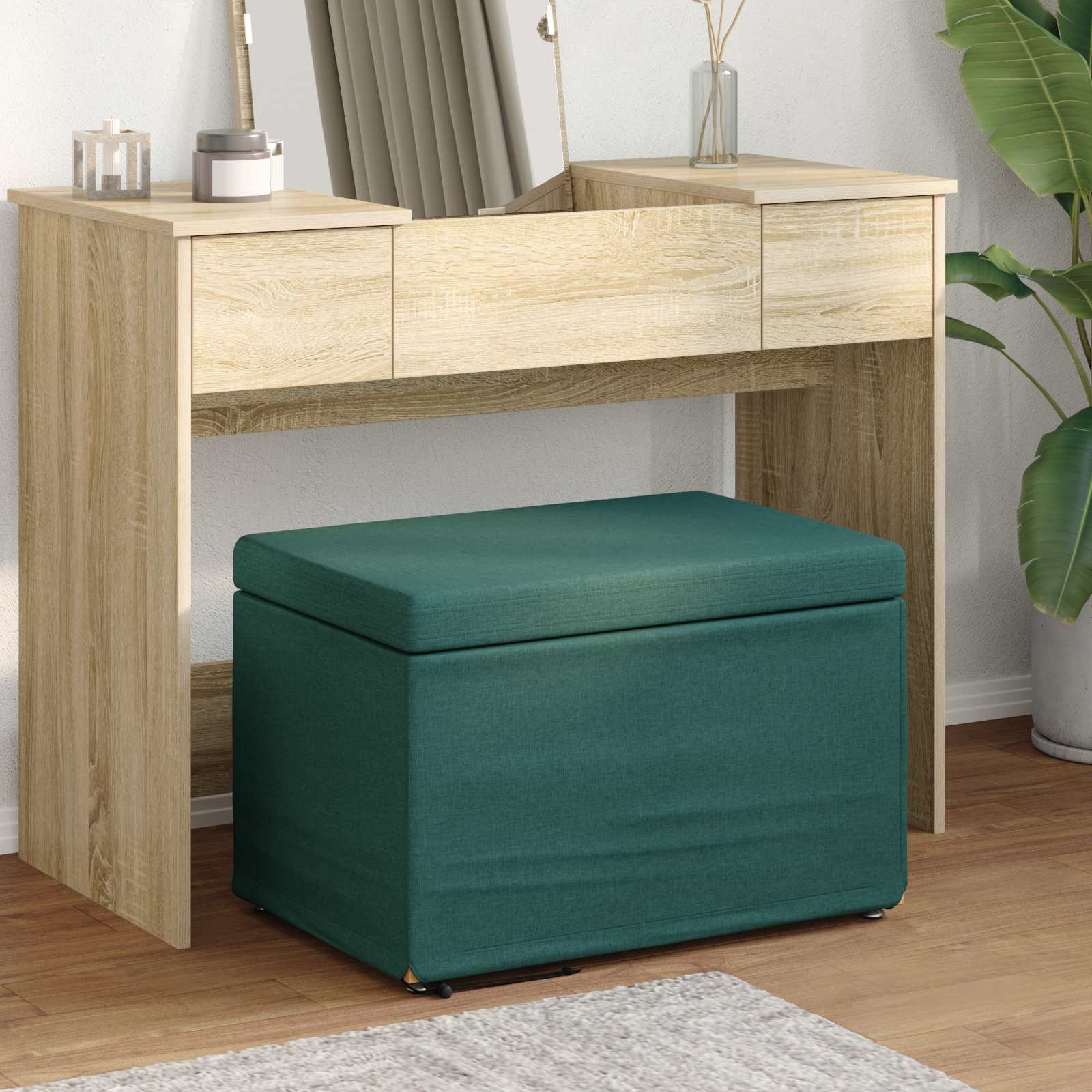vidaXL Kruk Lichtgrijs 41 x 41 x 40 cm Stof en Geëngineerd Hout
