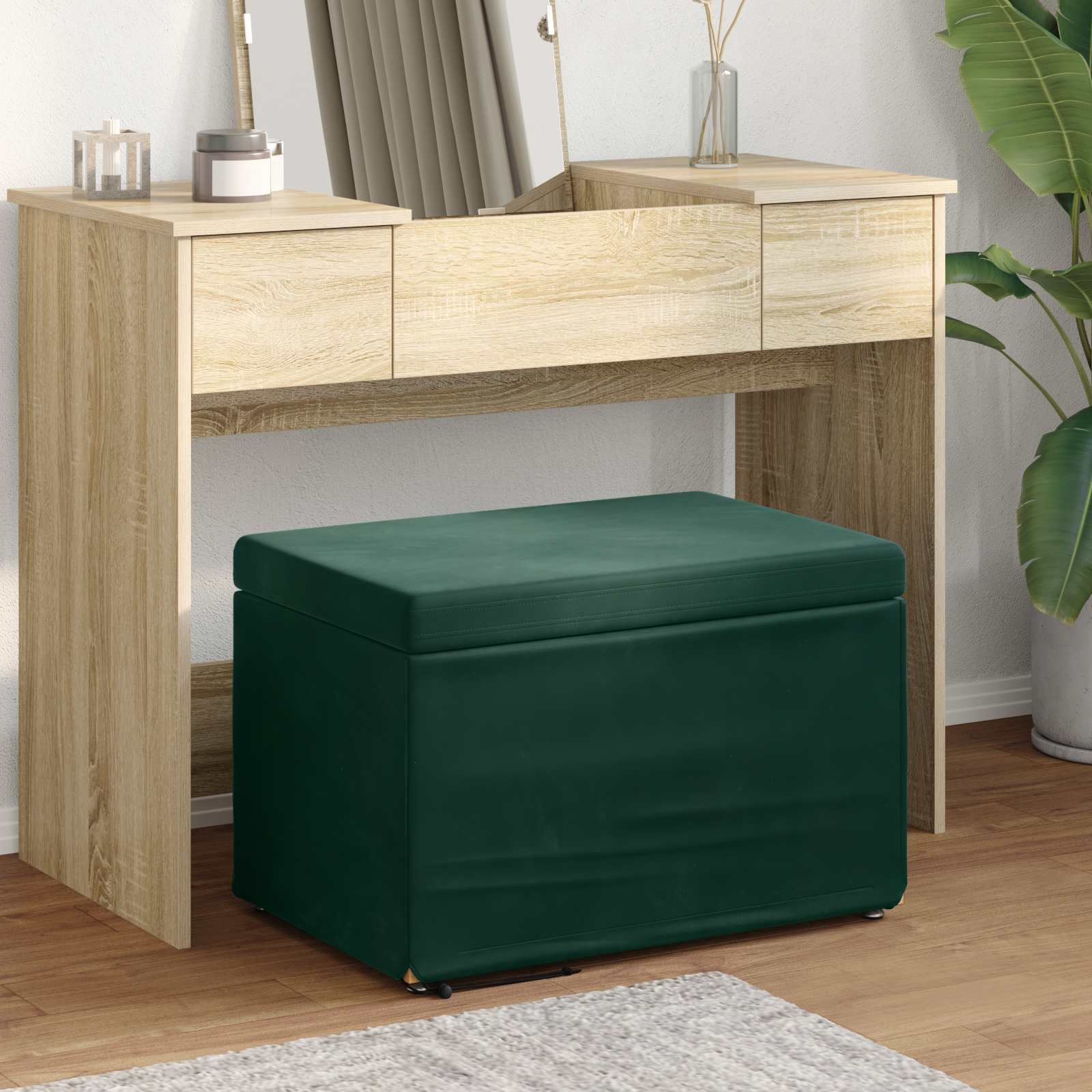 vidaXL Kruk Lichtgrijs 41 x 41 x 40 cm Stof en Geëngineerd Hout