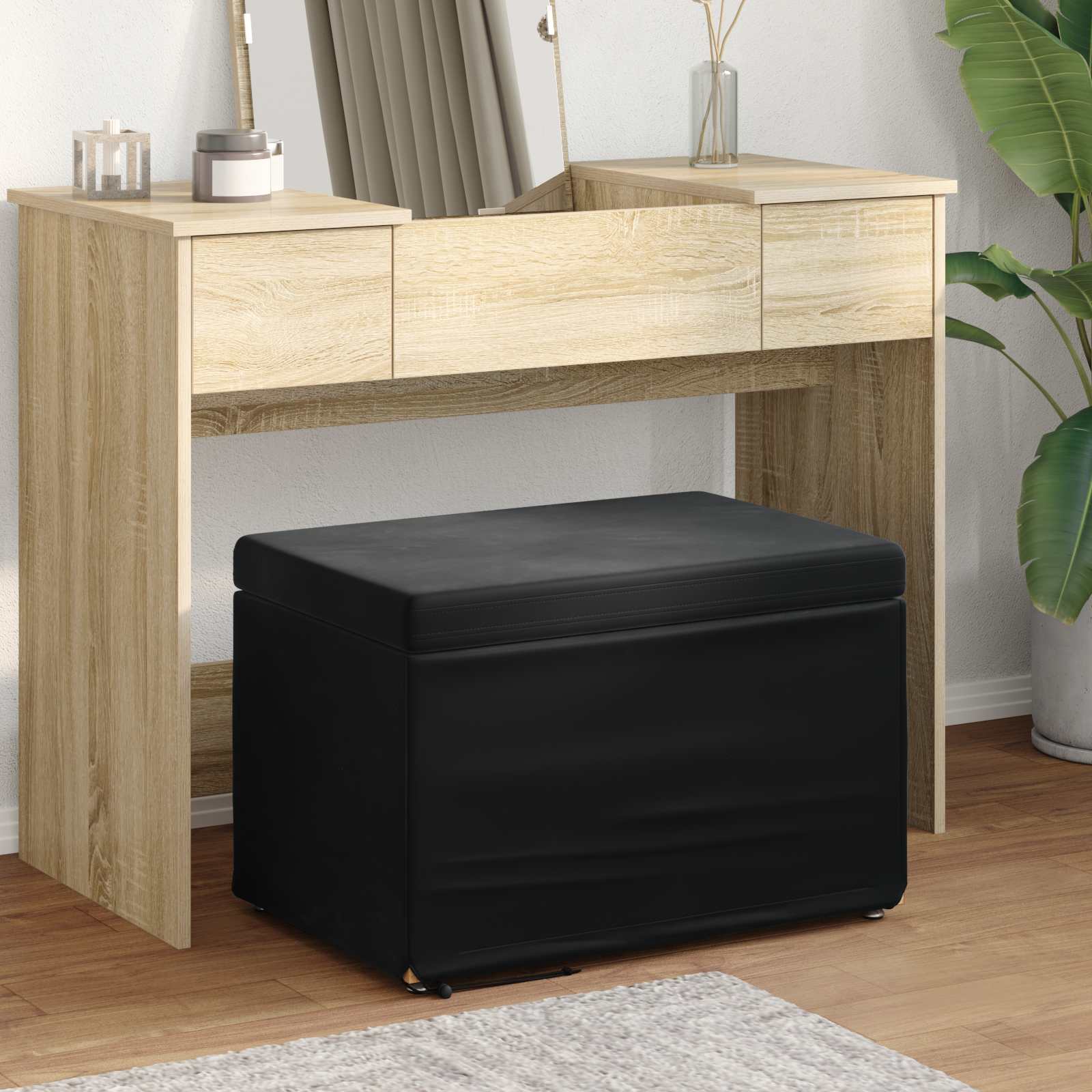 vidaXL Kruk Lichtgrijs 41 x 41 x 40 cm Stof en Geëngineerd Hout