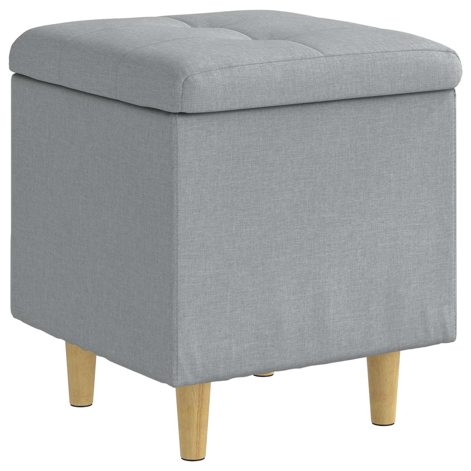 vidaXL Knopkruk met kussen Lichtgrijs 80 x 80 x 45 cm Stof