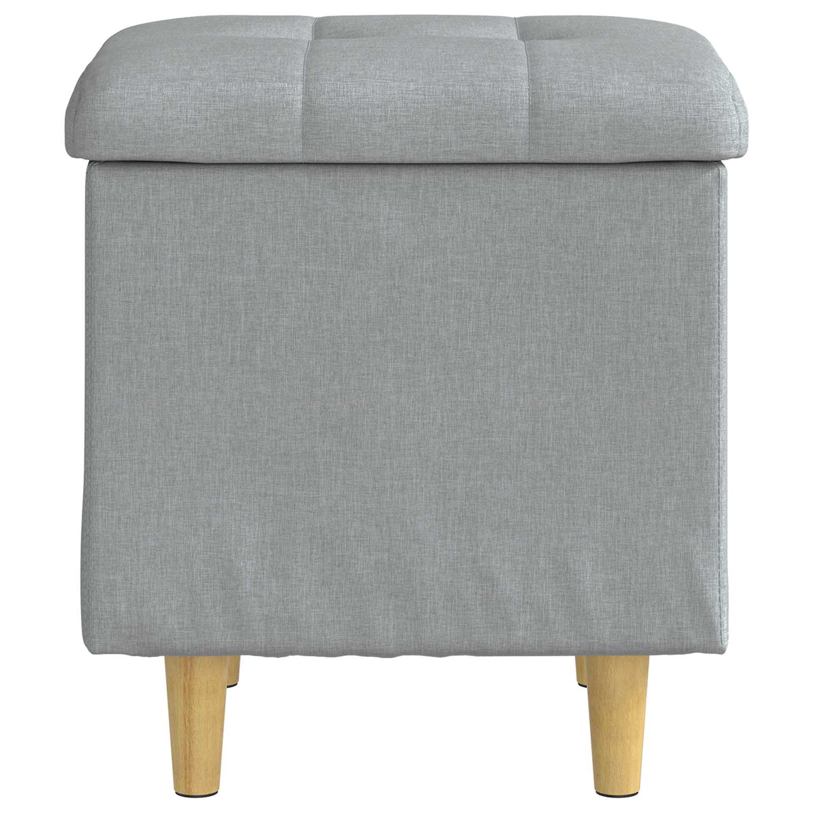 vidaXL Knopkruk met kussen Lichtgrijs 80 x 80 x 45 cm Stof