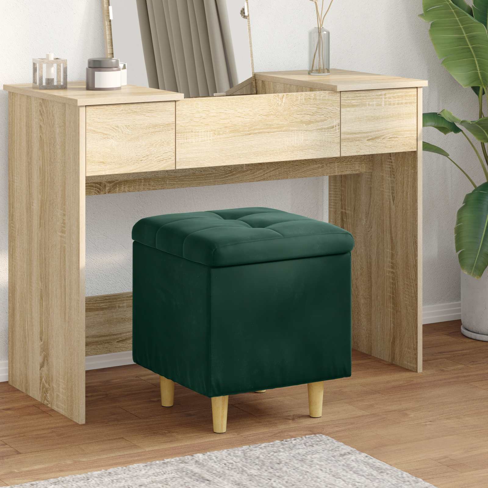 vidaXL Knopkruk met kussen Lichtgrijs 80 x 80 x 45 cm Stof