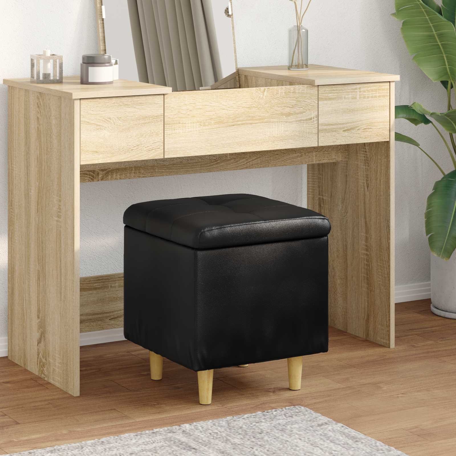 vidaXL Knopkruk met kussen Lichtgrijs 80 x 80 x 45 cm Stof