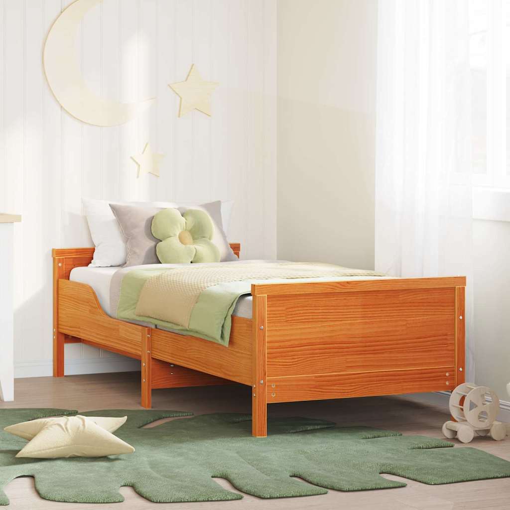vidaXL Uitbreidbaar Bedframe voor Kinderen Bruin 80 x 130 / 165 / 200 cm