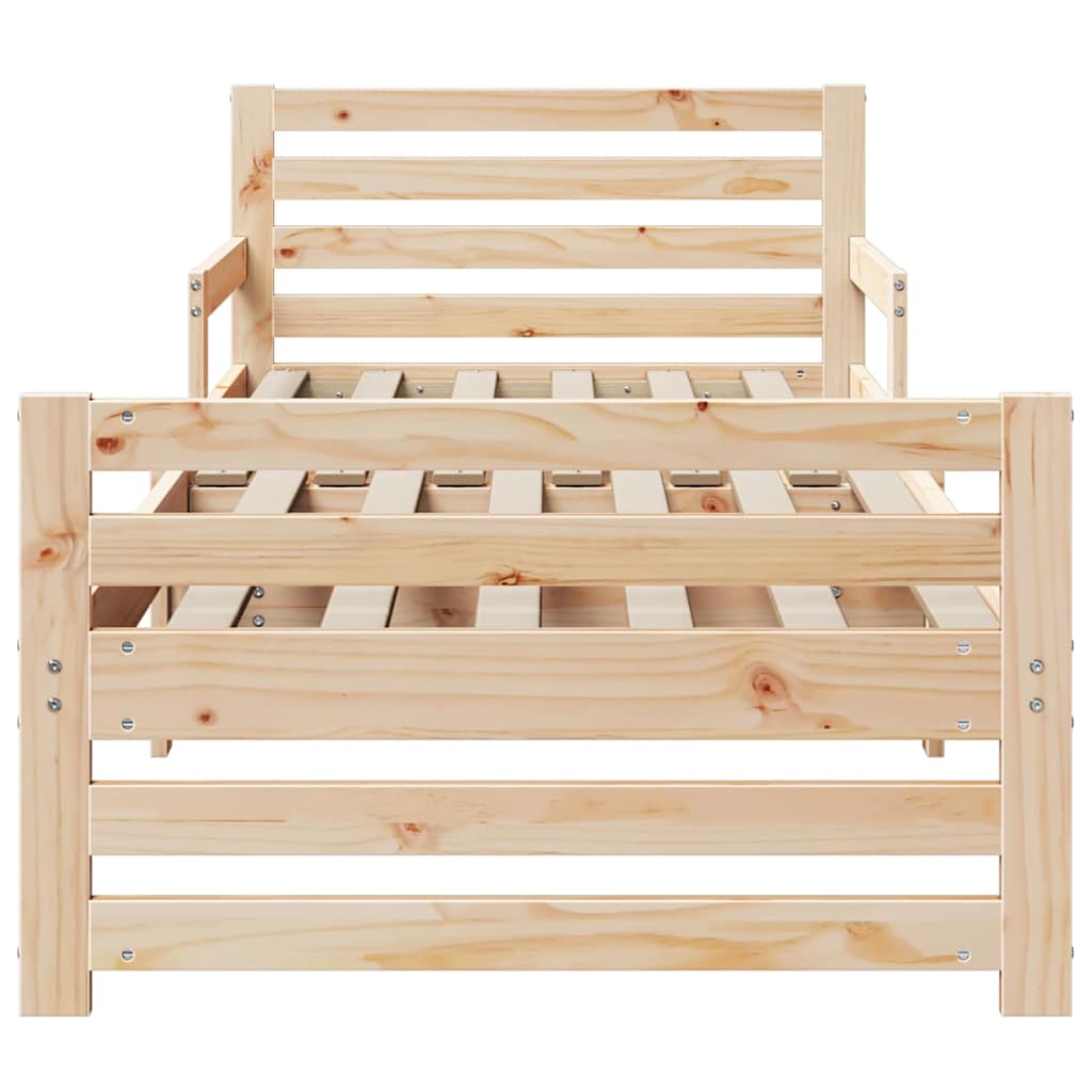 vidaXL Uitbreidbaar Bedframe voor Kinderen Bruin 80 x 130 / 165 / 200 cm