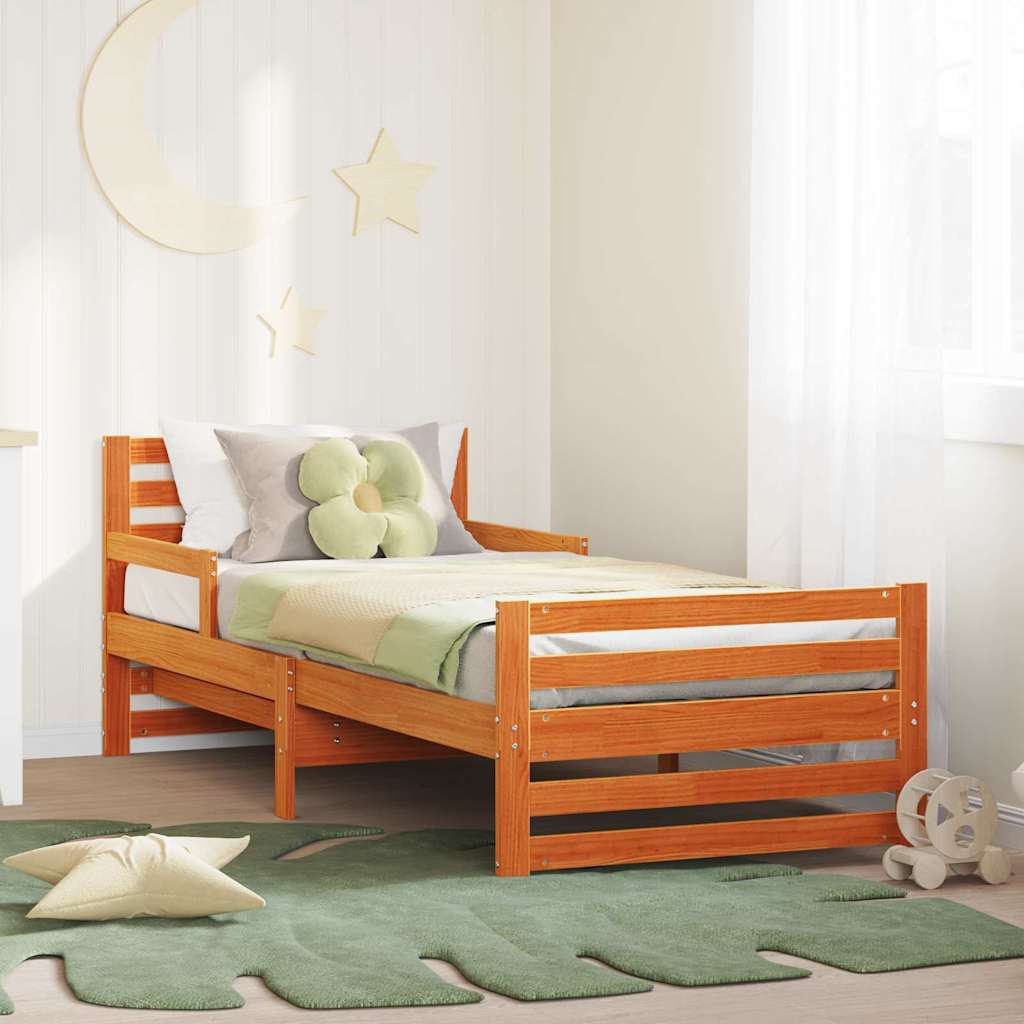 vidaXL Uitbreidbaar Bedframe voor Kinderen Bruin 80 x 130 / 165 / 200 cm