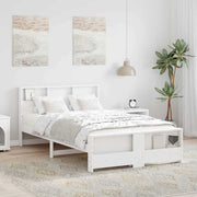 vidaXL Bedframe met hoofdeinde Wit 120 x 200 cm Massief grenenhout