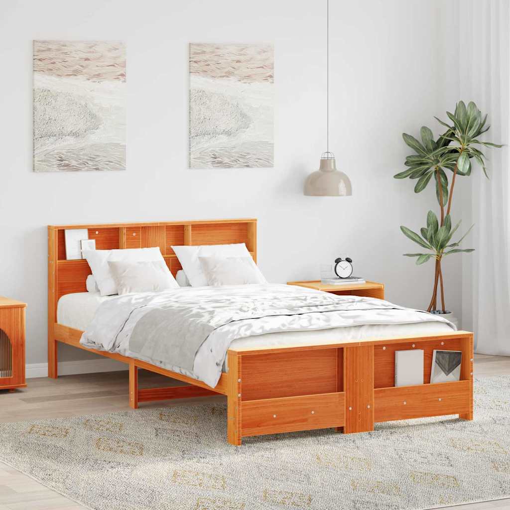 vidaXL Bedframe met hoofdeinde Wit 120 x 200 cm Massief grenenhout