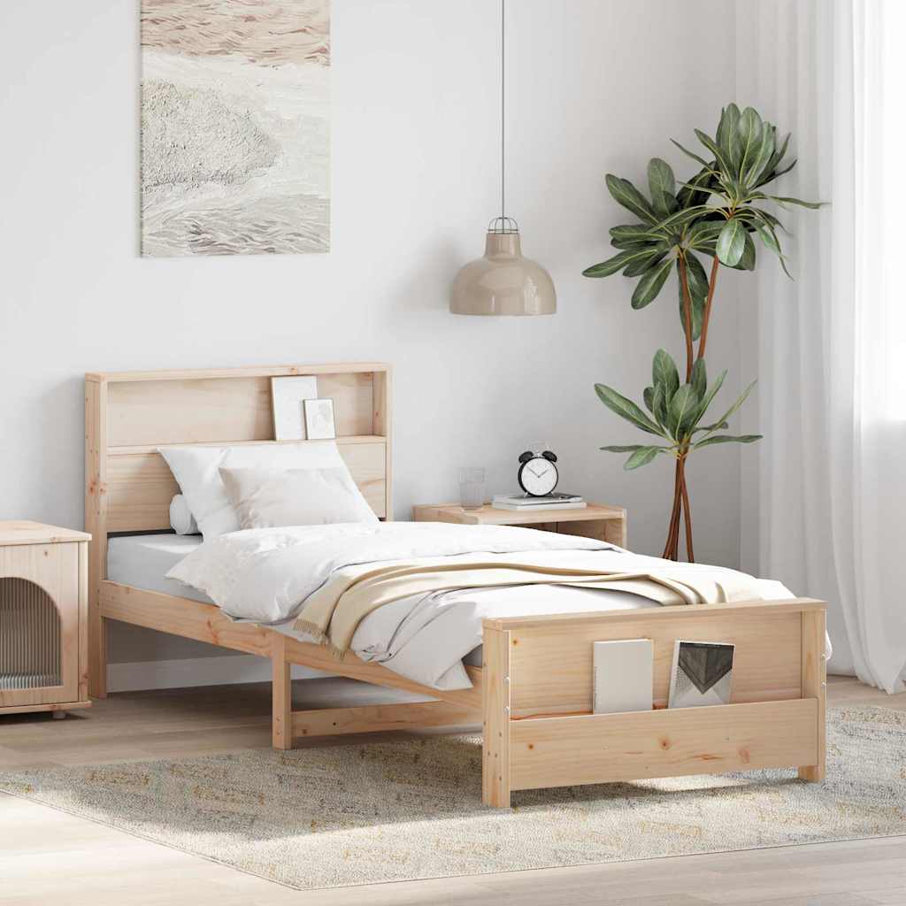 vidaXL Bedframe met hoofdeinde Wit 120 x 200 cm Massief grenenhout