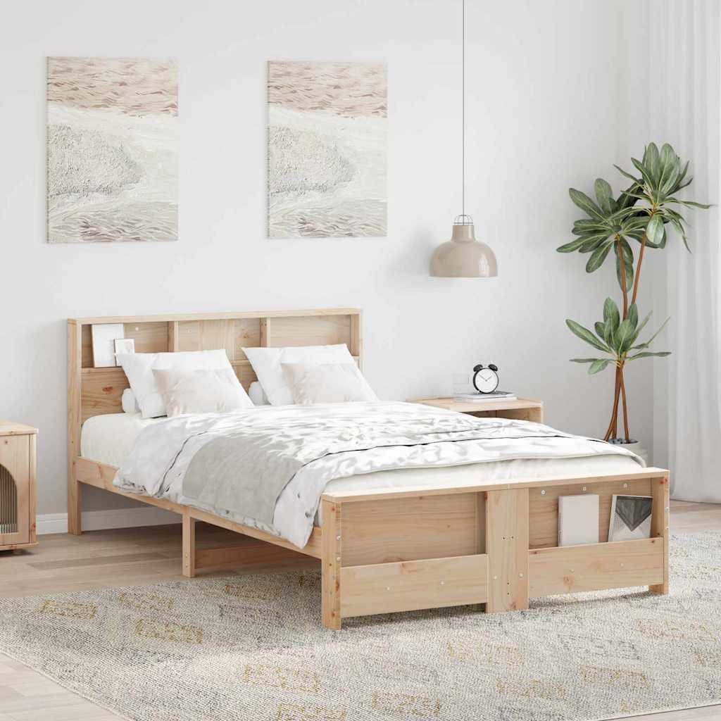 vidaXL Bedframe met hoofdeinde Wit 120 x 200 cm Massief grenenhout
