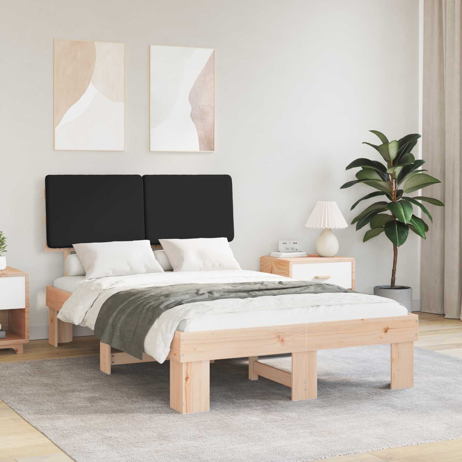 vidaXL Bedframe met Gevoerd Hoofdgedeelte Lichtgrijs 180 x 200 cm