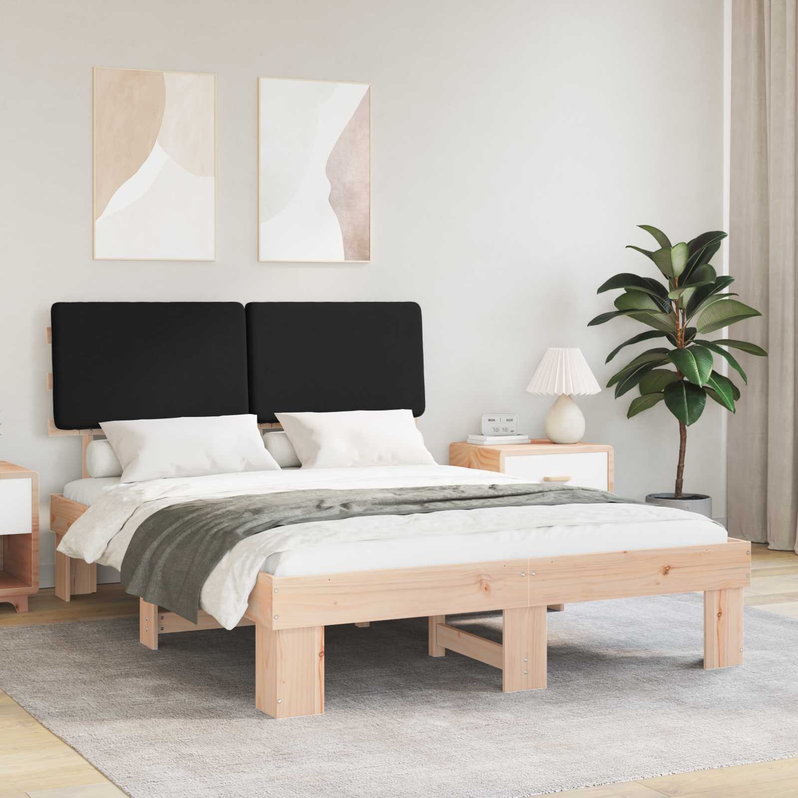vidaXL Bedframe met Gevoerd Hoofdgedeelte Lichtgrijs 180 x 200 cm