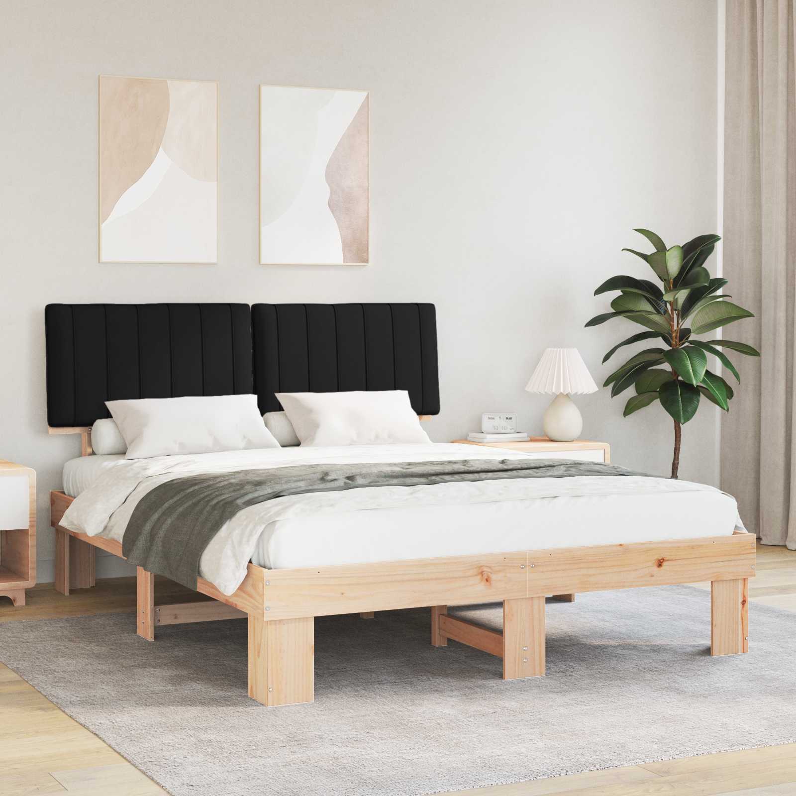 vidaXL Bedframe met Gevoerd Hoofdgedeelte Lichtgrijs 200 x 200 cm