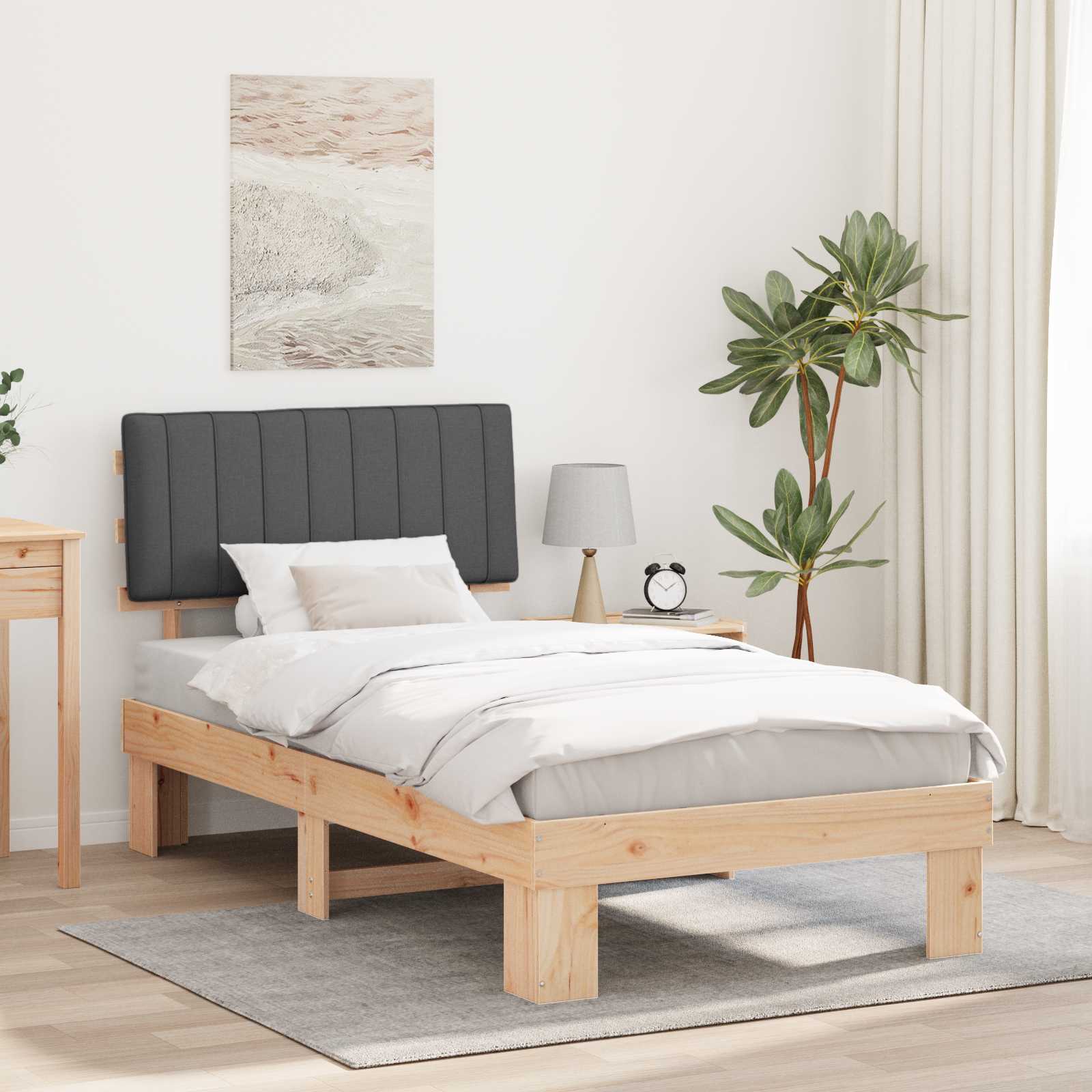 vidaXL Bedframe met Gevoerd Hoofdgedeelte Lichtgrijs 200 x 200 cm