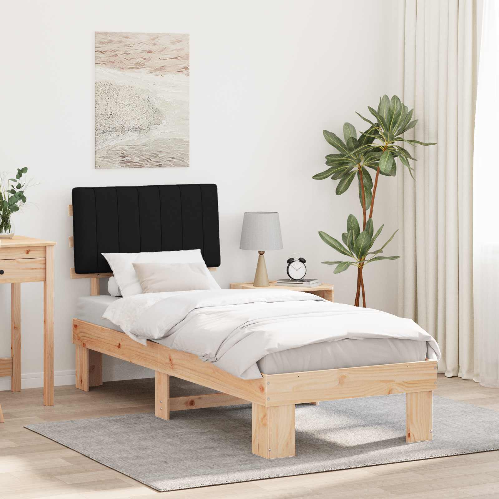 vidaXL Bedframe met Gevoerd Hoofdgedeelte Lichtgrijs 200 x 200 cm