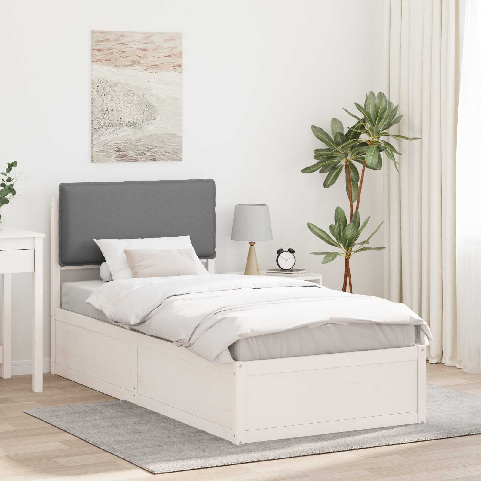 vidaXL Bedframe met Gevoerd Hoofdgedeelte Lichtgrijs 200 x 200 cm