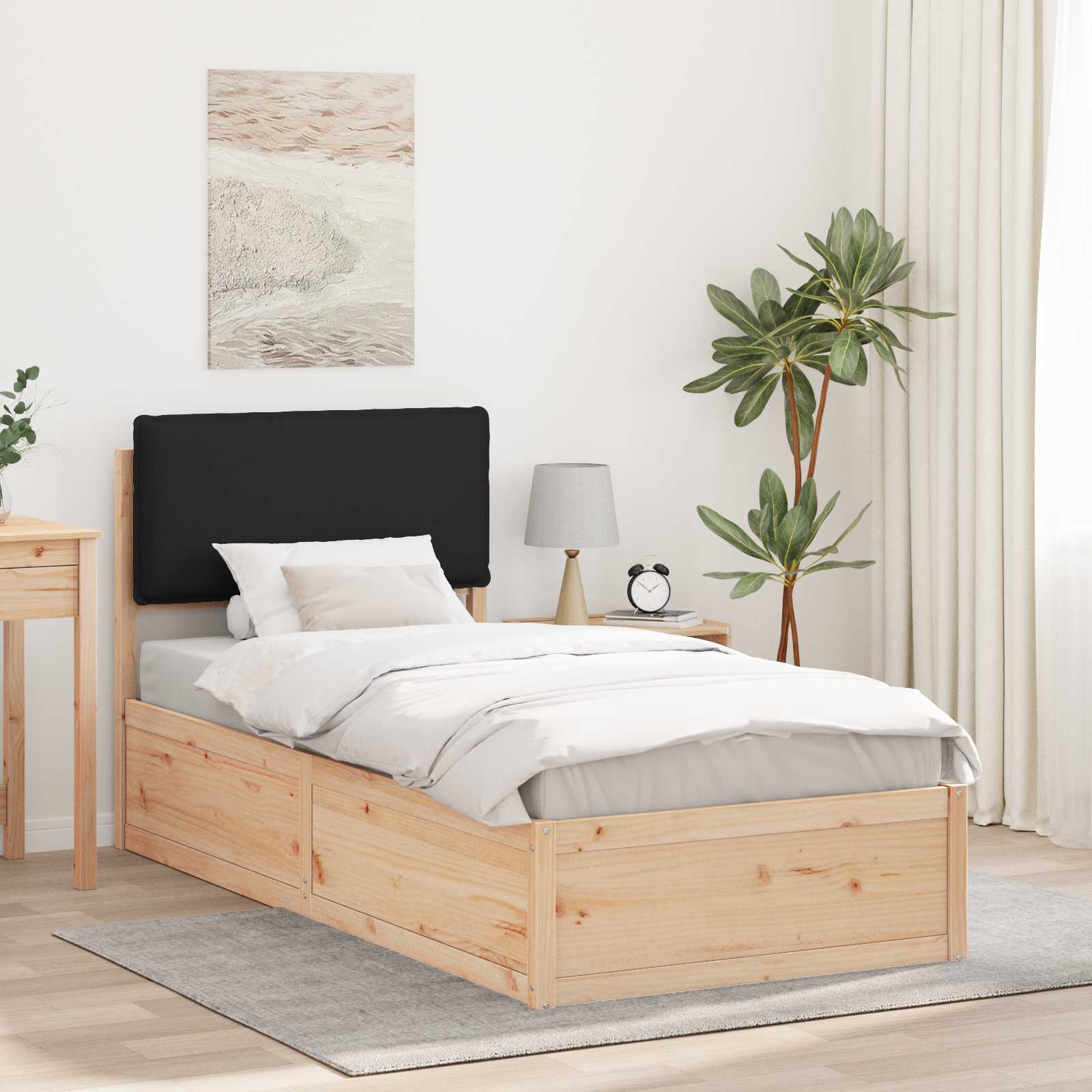 vidaXL Bedframe met Gevoerd Hoofdgedeelte Lichtgrijs 200 x 200 cm