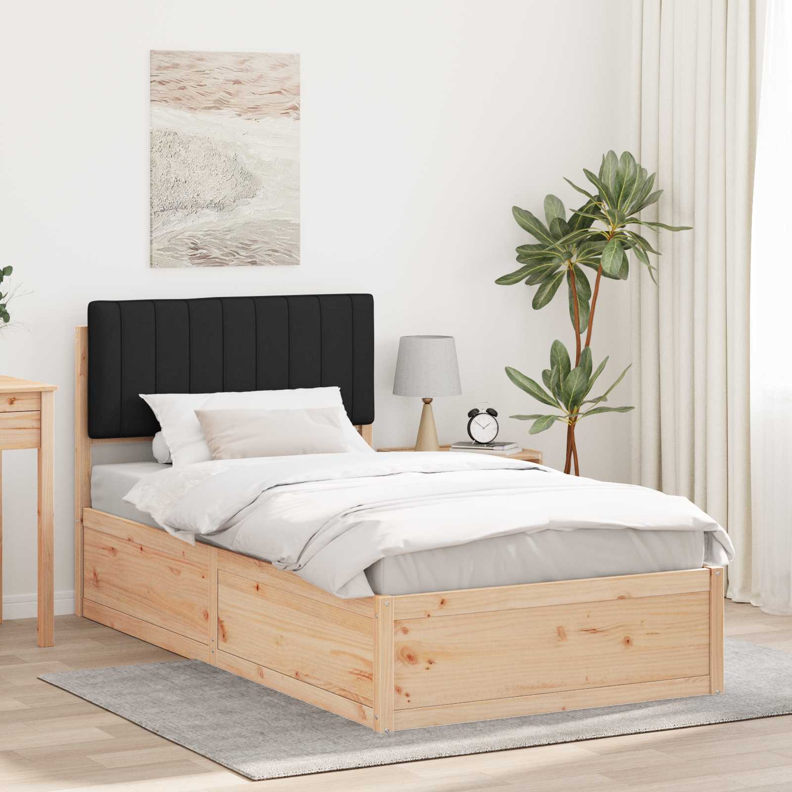 vidaXL Bedframe met Gevoerd Hoofdgedeelte Lichtgrijs 200 x 200 cm