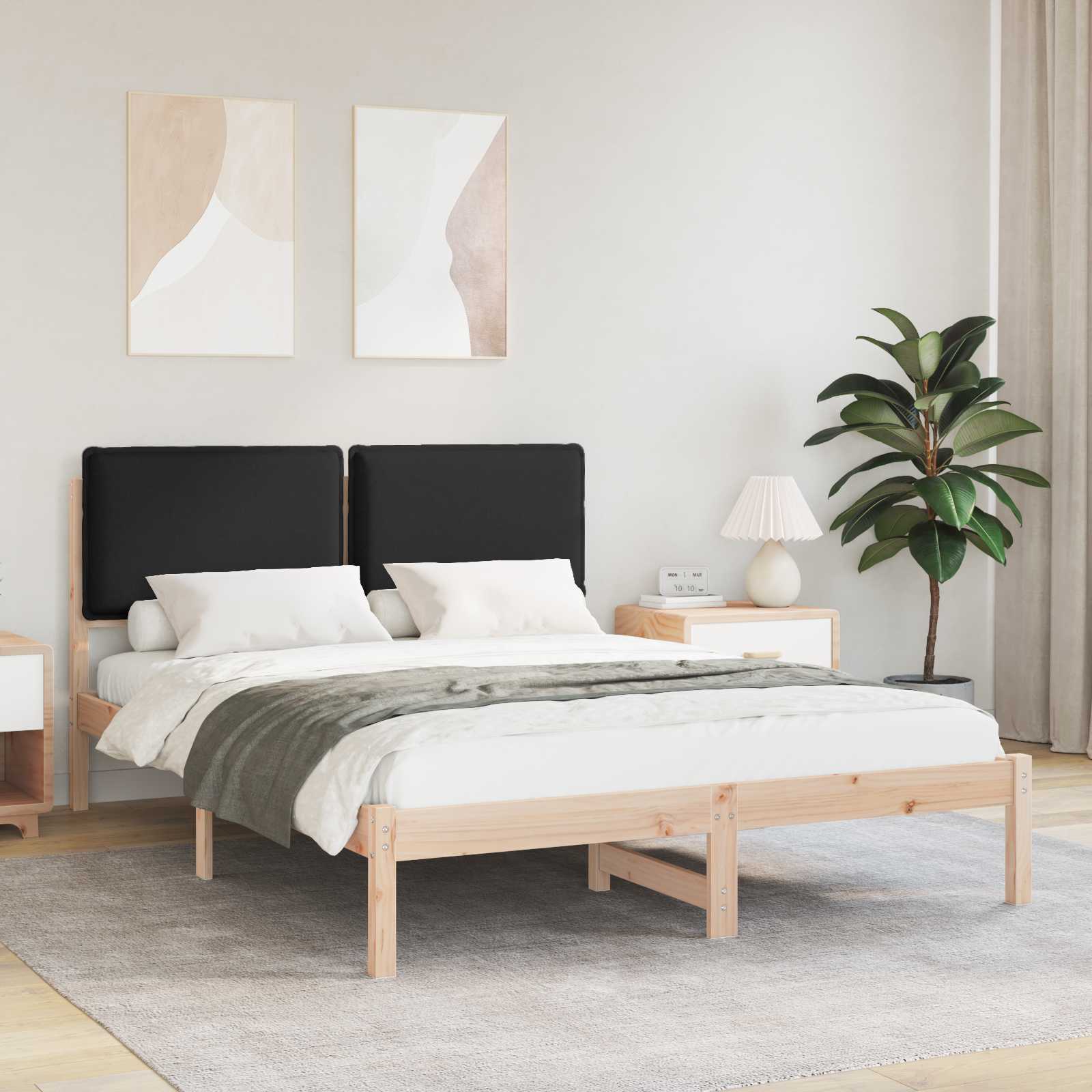 vidaXL Bedframe met Gevoerd Hoofdgedeelte Lichtgrijs 180 x 200 cm
