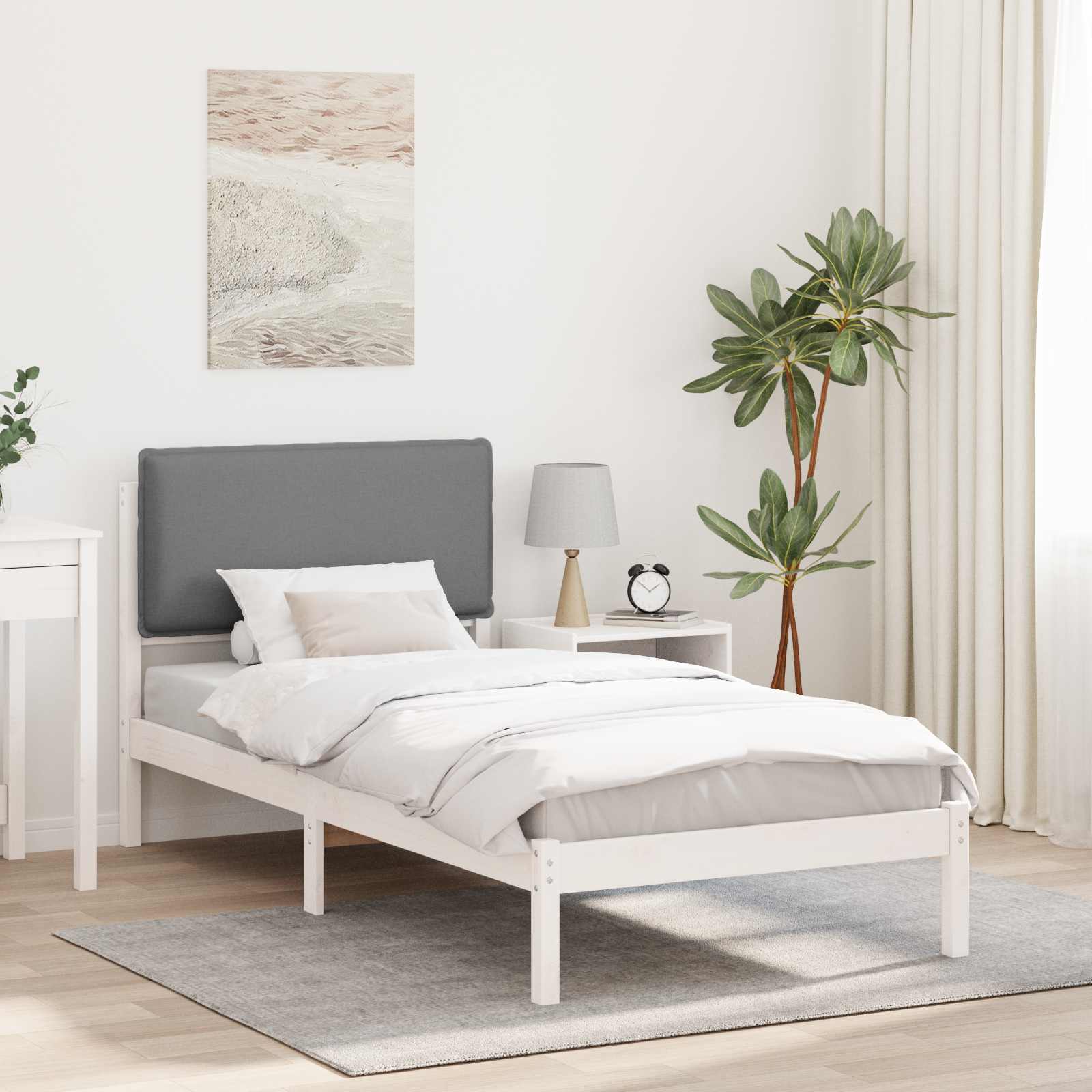vidaXL Bedframe met Gevoerd Hoofdgedeelte Lichtgrijs 180 x 200 cm