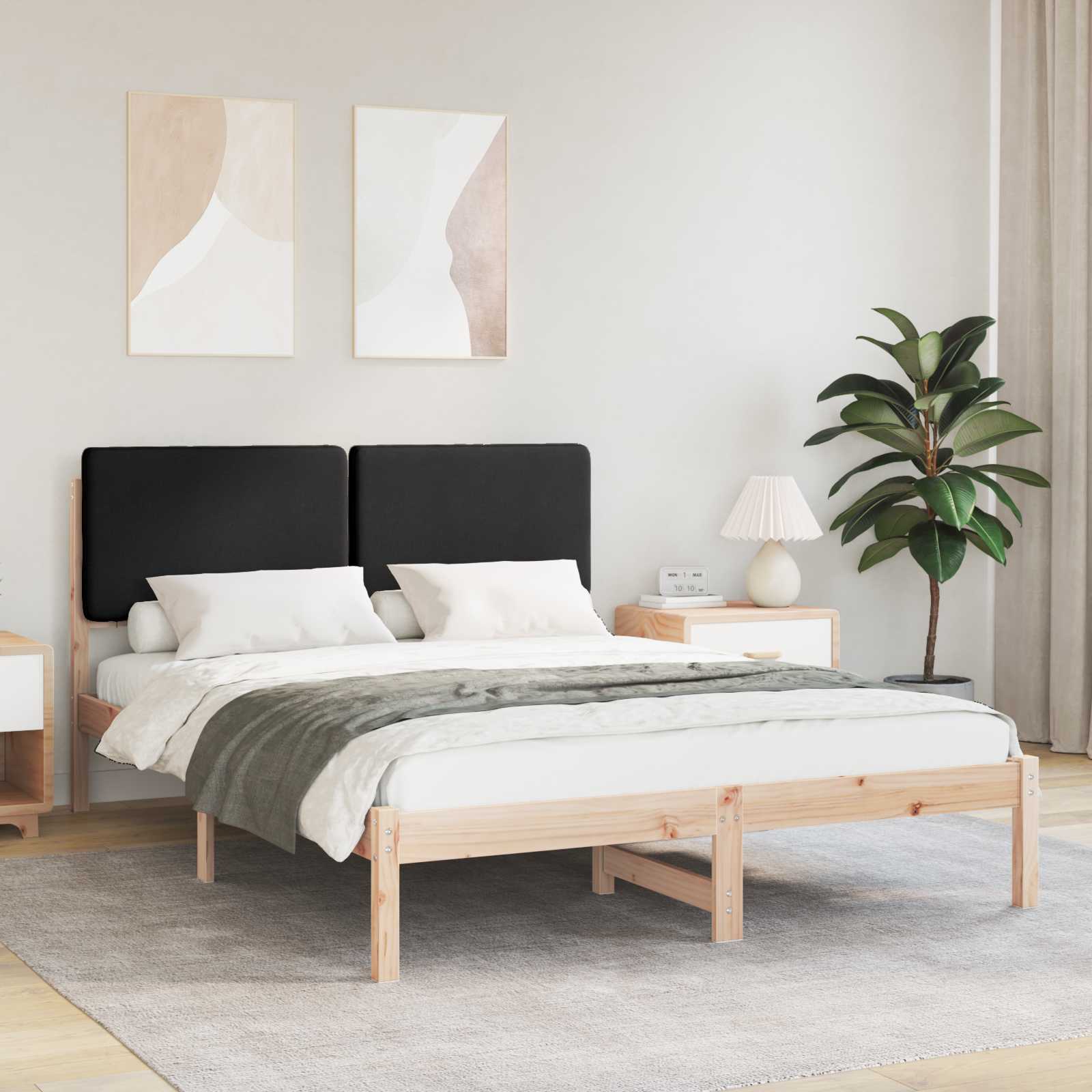 vidaXL Bedframe met Gevoerd Hoofdgedeelte Lichtgrijs 180 x 200 cm