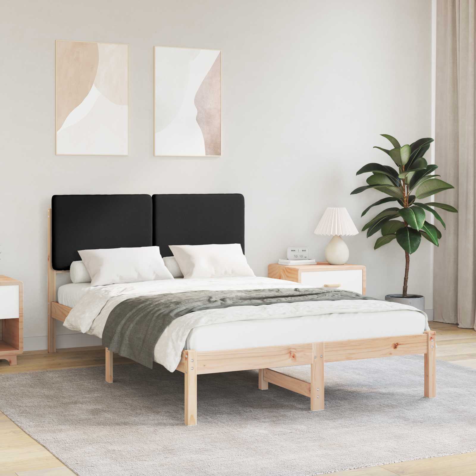 vidaXL Bedframe met Gevoerd Hoofdgedeelte Lichtgrijs 180 x 200 cm