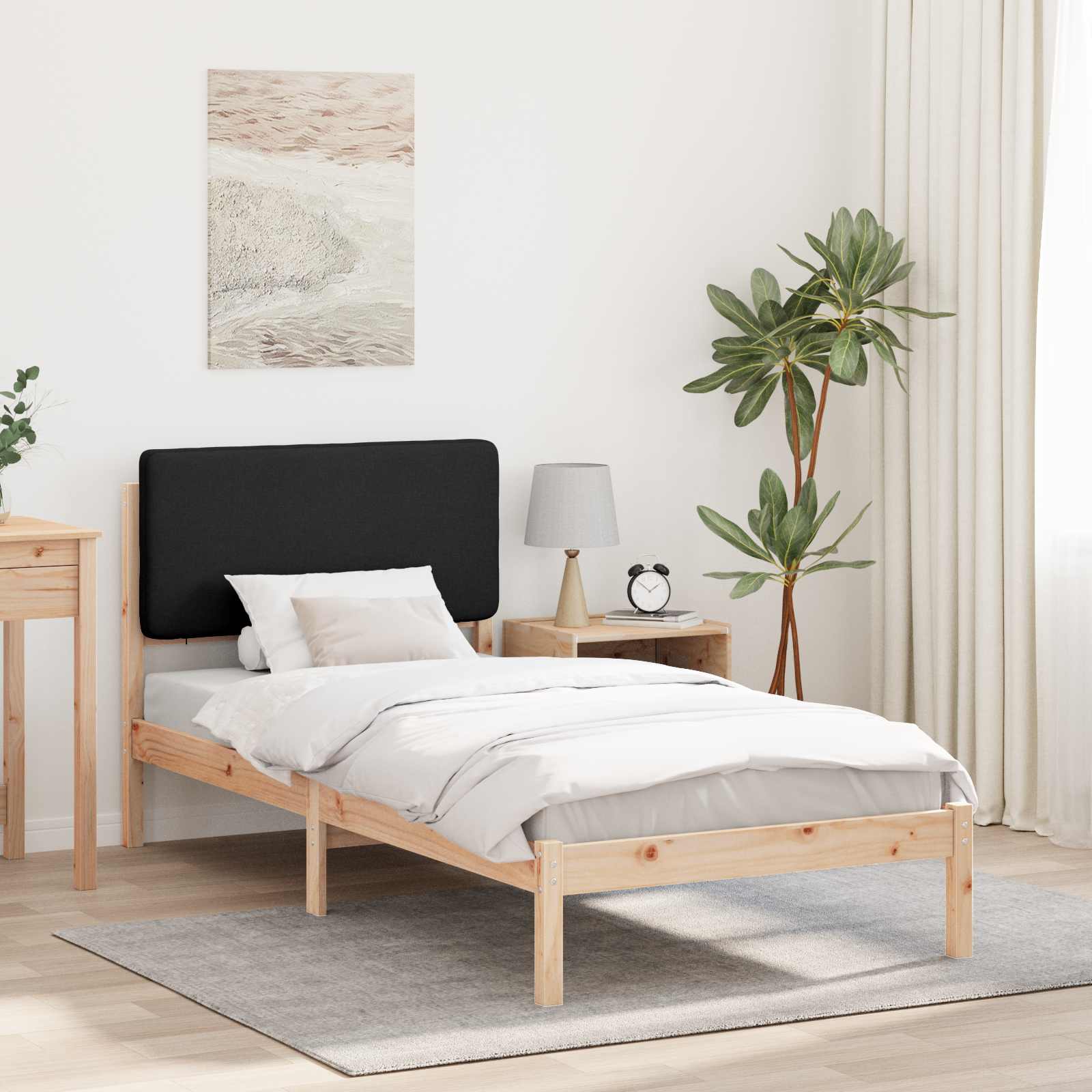 vidaXL Bedframe met Gevoerd Hoofdgedeelte Lichtgrijs 180 x 200 cm