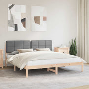vidaXL Bedframe met Gevoerd Hoofdgedeelte Lichtgrijs 180 x 200 cm