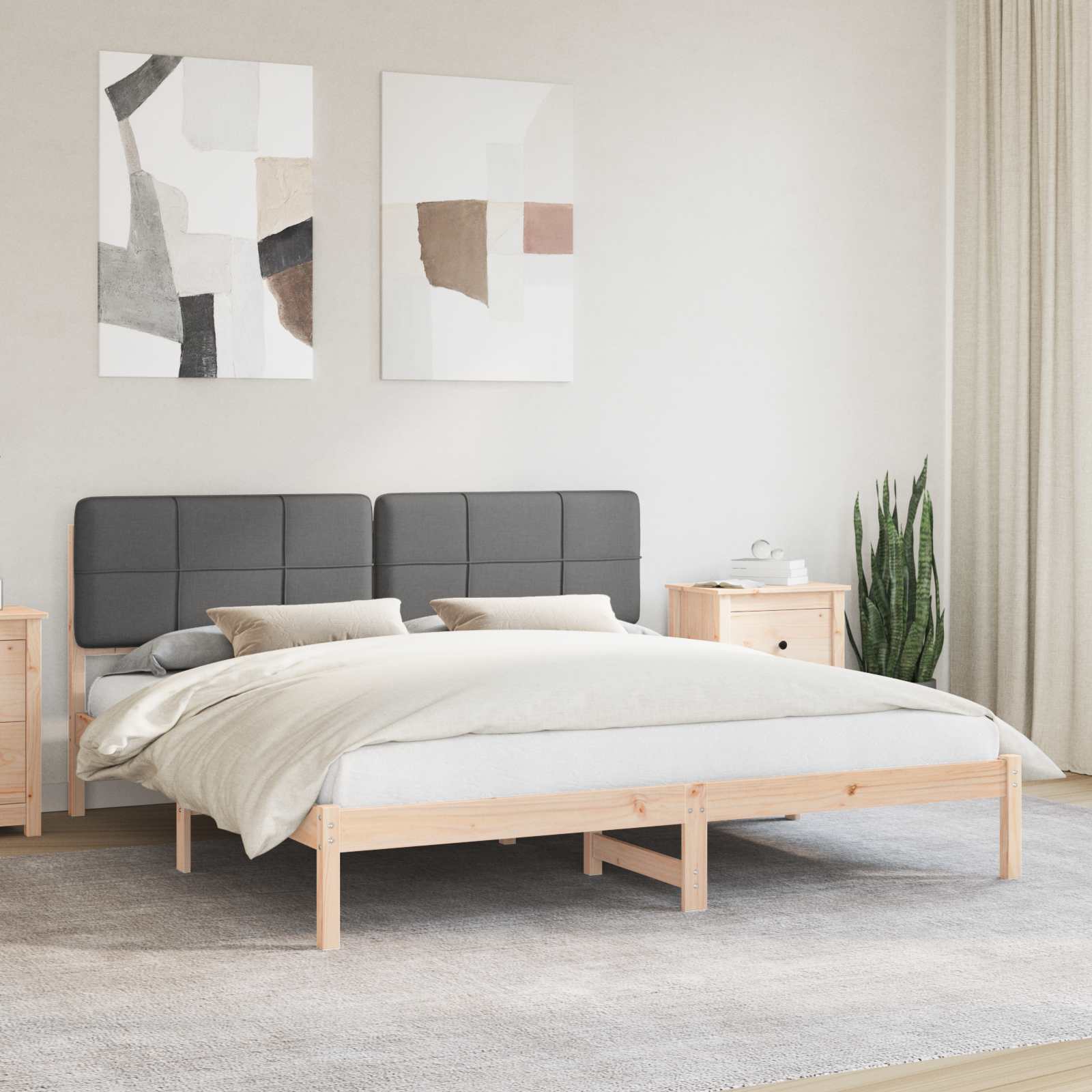 vidaXL Bedframe met Gevoerd Hoofdgedeelte Lichtgrijs 180 x 200 cm