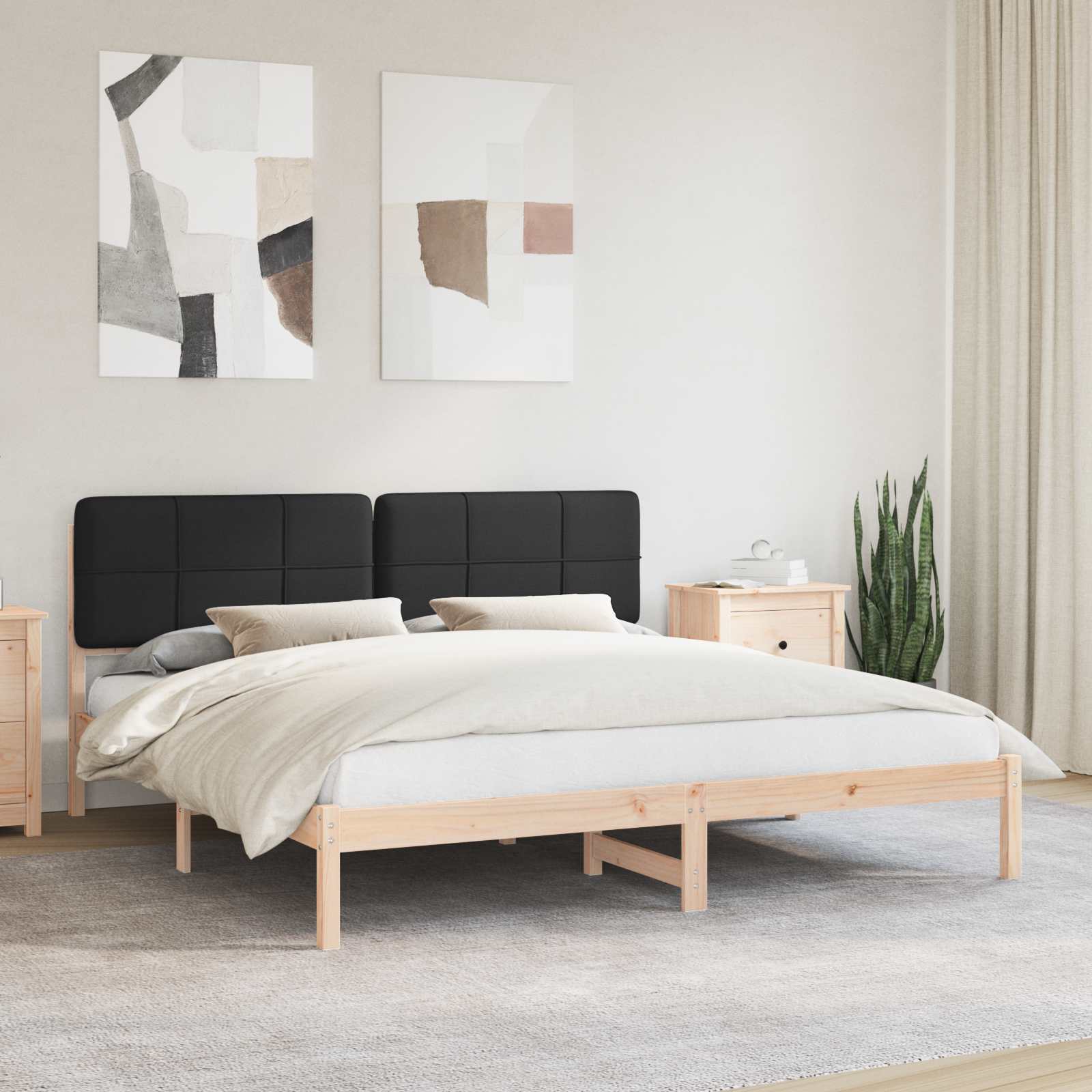 vidaXL Bedframe met Gevoerd Hoofdgedeelte Lichtgrijs 180 x 200 cm