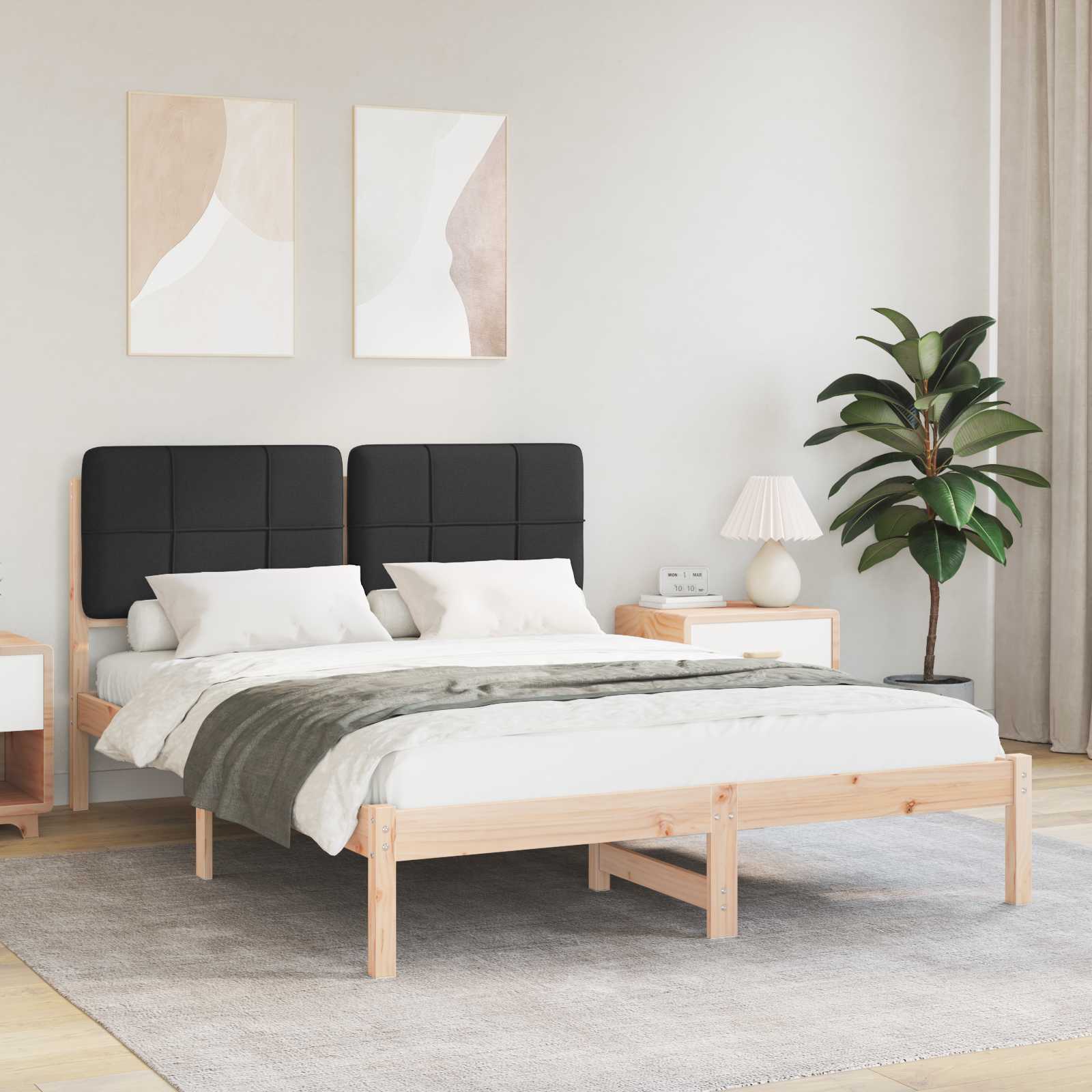 vidaXL Bedframe met Gevoerd Hoofdgedeelte Lichtgrijs 180 x 200 cm
